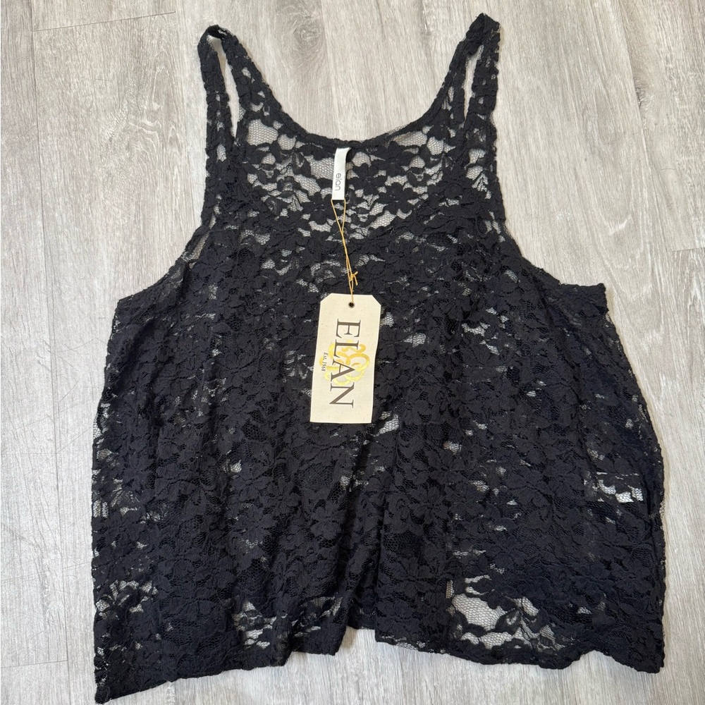 Elan Lace Black Tank